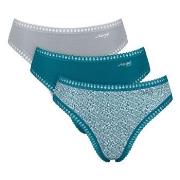 Sloggi Truser 3P GO Crush High Leg Briefs Turkis Mønster bomull Small ...