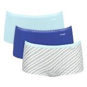 Sloggi Truser 3P GO Crush Hipster Shorts Blå Mønster bomull Small Dame