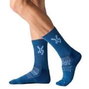 Seger Strømper Glide Wool Ski Socks Marine/Blå Str 34/36