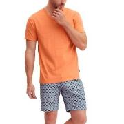 Calida Relax Imprint 4 Short Pyjamas Blå/Oransje bomull Large Herre