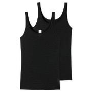 Schiesser 2P Modal Essentials Tank Tops Svart 40 Dame