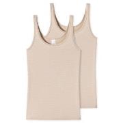 Schiesser 2P Modal Essentials Tank Tops Beige 46 Dame