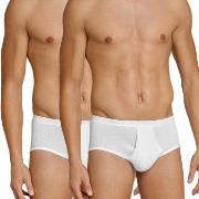 Schiesser 2P Original Classics Double Rib Briefs Hvit bomull Small Her...