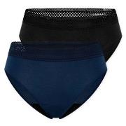 Schiesser Truser 2P Care Rio Period Pants Svart/Blå bomull 42 Dame