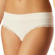 Schiesser Truser Unique Cotton Lace Brazilian Brief Krem bomull 48 Dam...