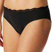 Schiesser Truser Unique Cotton Rio Brief With Lace Svart bomull 48 Dam...