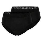 Schiesser Truser 2P Care Retro Period Pants Svart bomull 46 Dame