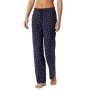 Schiesser Mix and Relax Long Cotton Pants Hvit/Marine bomull 38 Dame