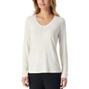 Schiesser Women Mix and Relax V-neck Long Sleeve Benhvit modal 38 Dame