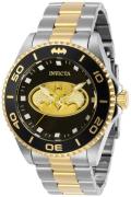 Invicta Herreklokke 29697 Dc Comics Sort/Gulltonet stål Ø44 mm