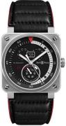 Bell & Ross Herreklokke BR0390-B-ROCKET BR 03-90 Sort/Lær Ø42 mm