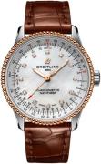 Breitling Dameklokke U17395211A1P2 Navitimer Automatic 35 Hvit/Lær