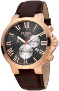 Ferrè Milano Herreklokke FM1G177L0031 Giorgio Sort/Lær Ø44 mm