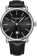 Stührling Original Herreklokke 3913.2 Symphony Sort/Lær Ø42 mm