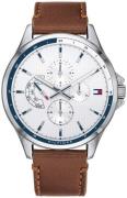 Tommy Hilfiger Herreklokke 1791614 Sølvfarget/Lær Ø42 mm