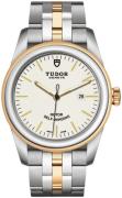 Tudor Dameklokke M53003-0065 Glamour Date Hvit/Gulltonet stål Ø31 mm