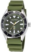 Nautica Herreklokke NAPFWF114 Grønn/Gummi Ø44 mm