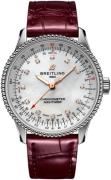 Breitling Dameklokke A17395211A1P1 Navitimer Automatic 35 Hvit/Lær