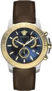 Versace Herreklokke VE2E00221 New Chrono Chronograph 45mm Blå/Lær