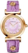 Versace Dameklokke P5Q80D702S702 Vanity Lilla/Lær Ø36 mm