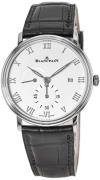 Blancpain Herreklokke 6606-1127-55B Villeret Ultraflach Hvit/Lær