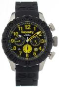 Superdry Herreklokke SYG142B Classic Sort/Gummi Ø47 mm