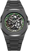 D1 Milano Herreklokke SKBJ07 Skeleton Sort/Stål Ø42 mm