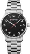 Wenger Herreklokke 01.1641.102 Sort/Stål Ø42 mm