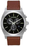 Nixon Herreklokke A11641037-00 The Time Teller Sort/Lær