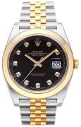 Rolex Herreklokke 126303-0006 Datejust 41 Sort/18 karat gult gull