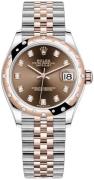 Rolex Dameklokke 278341RBR-0028 Datejust 31 Brun/18 karat rosé gull