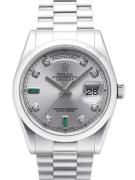 Rolex Herreklokke 118206-0114 Day-Date 36 Sølvfarget/Platina Ø36 mm