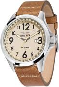 Sector Herreklokke R3251180012 Beige/Lær Ø45 mm