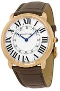 Cartier Herreklokke W6801004 Ronde Sølvfarget/Lær Ø42 mm