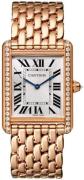 Cartier Dameklokke WJTA0021 Tank Louis Sølvfarget/18 karat rosé gull