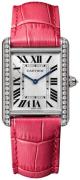 Cartier Dameklokke WJTA0015 Tank Louis Sølvfarget/Lær