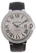 Cartier Herreklokke WE902056 Ballon Blue Sølvfarget/Lær Ø40 mm