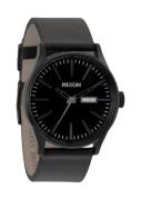 Nixon Herreklokke A105001-00 The Sentry Leather Sort/Lær Ø42 mm