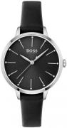 Hugo Boss Dameklokke 1502609 Symphony Sort/Lær Ø38 mm