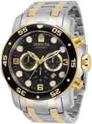 Invicta Pro Diver Herreklokke 35134 Sort/Gulltonet stål Ø48 mm