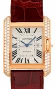 Cartier Tank Anglaise Herreklokke WT100016 Sølvfarget/Lær