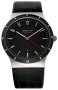 Bering Ceramic Herreklokke 32239-442 Sort/Lær Ø40 mm