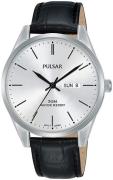 Pulsar 99999 Herreklokke PJ6115X1 Sølvfarget/Lær Ø39 mm