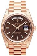 Rolex Day-Date 40 Herreklokke 228235-0006 Brun/18 karat rosé gull