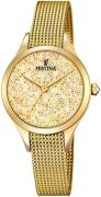 Festina Mademoiselle Dameklokke F20337-2 Krystallsmykket/Gulltonet