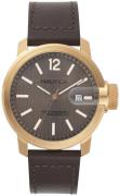 Nautica Herreklokke NAPSYD013 Dress Brun/Lær Ø44 mm