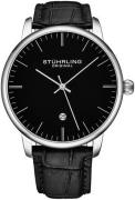 Stührling Original Herreklokke 3997XL.2 Sort/Lær Ø43 mm