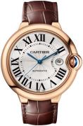 Cartier Herreklokke WGBB0030 Ballon Bleu De Sølvfarget/Lær Ø42 mm