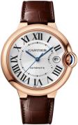 Cartier Herreklokke WGBB0035 Ballon Bleu De Sølvfarget/Lær Ø40 mm