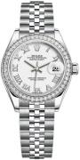 Rolex Dameklokke 279384RBR-0019 Lady-Datejust 28 Hvit/Stål Ø28 mm